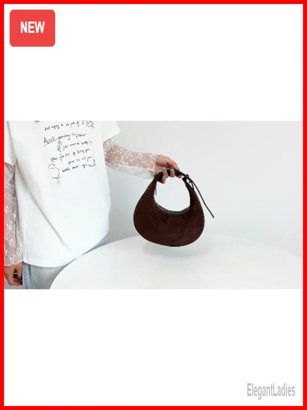Vintage Suede Crossbody Hobo Bag with Adjustable Strap